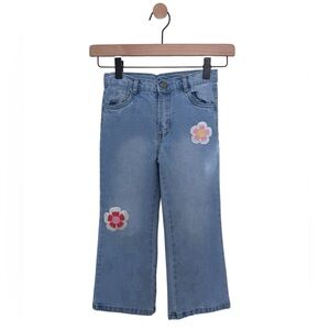 Derek Heart Kids Blue Jeans w/ Floral Embroidery Size 6